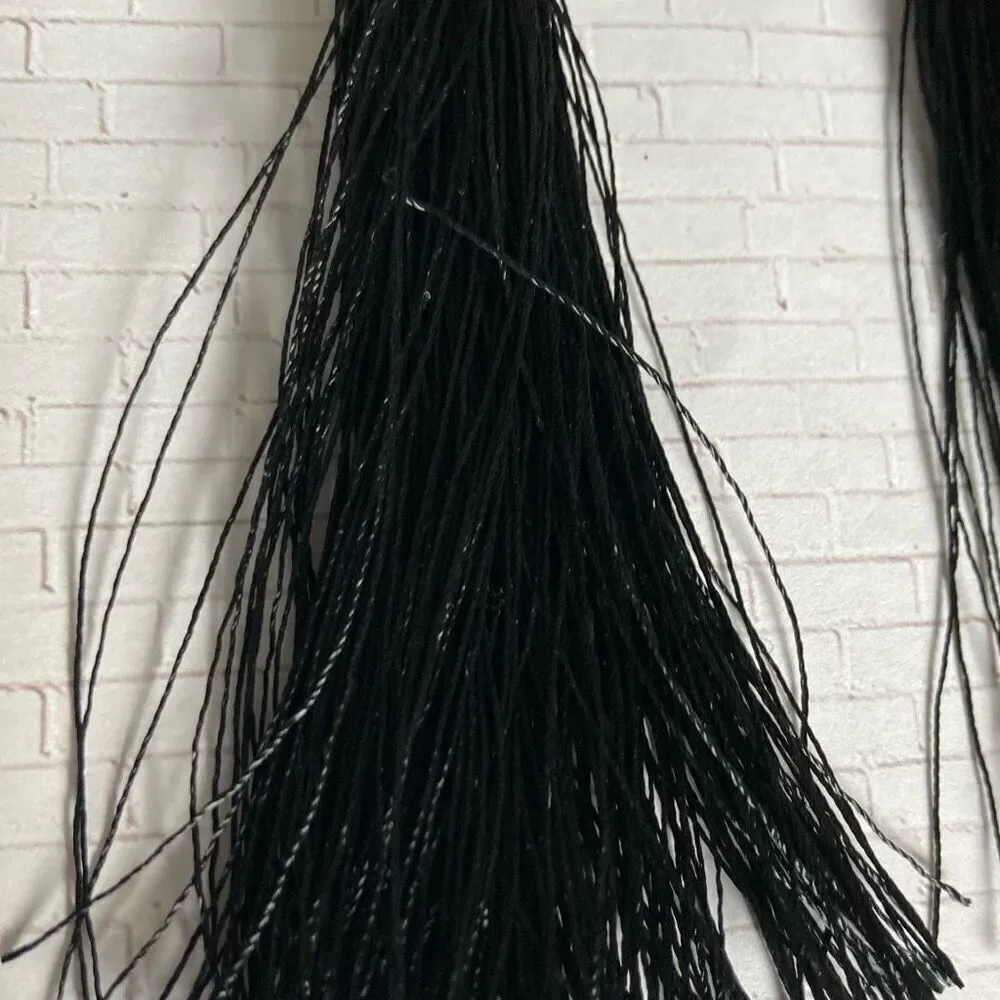 Women's Tassel Earrings Black - Picture 3 of 5